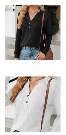 Button neck knit